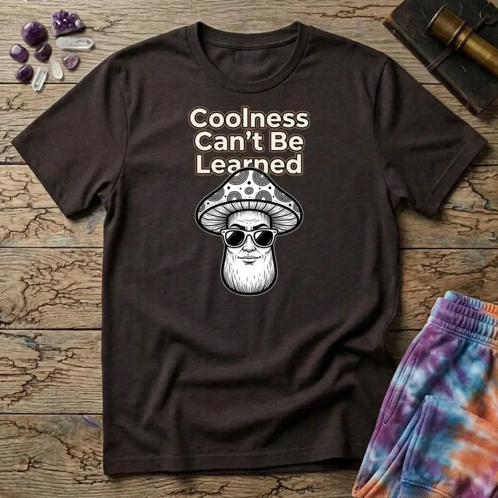 Printify T-Shirt Coolness Cant Be Learned mushroom T-Shirt Mushroom Magic Mushroom T-Shirt