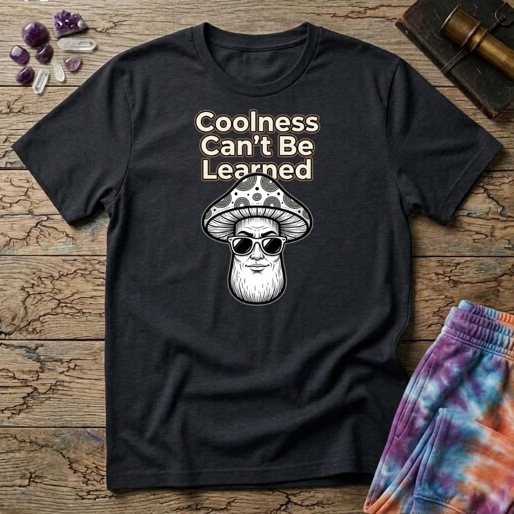 Printify T-Shirt Coolness Cant Be Learned mushroom T-Shirt Mushroom Magic Mushroom T-Shirt
