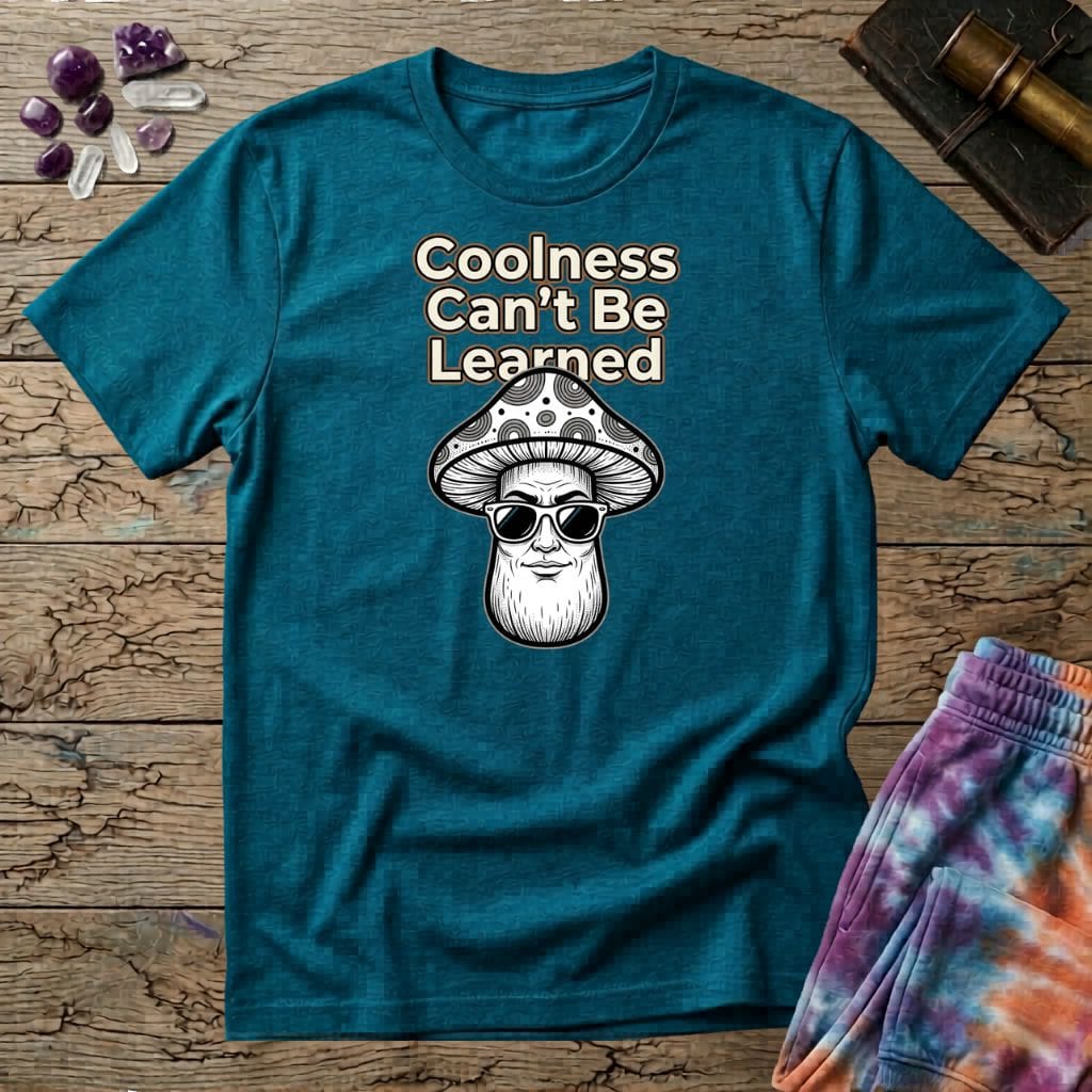 Printify T-Shirt Coolness Cant Be Learned mushroom T-Shirt Mushroom Magic Mushroom T-Shirt