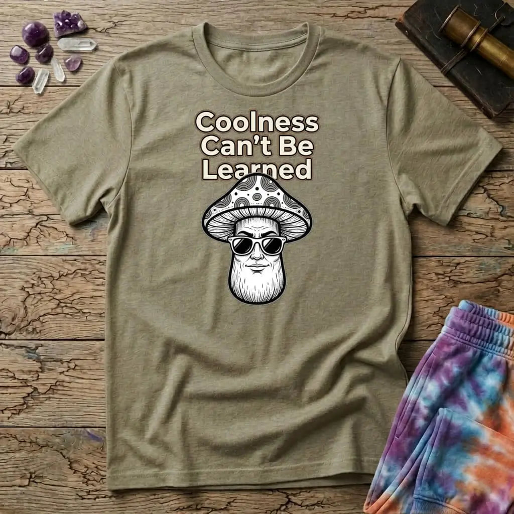 Printify T-Shirt Coolness Cant Be Learned mushroom T-Shirt Mushroom Magic Mushroom T-Shirt