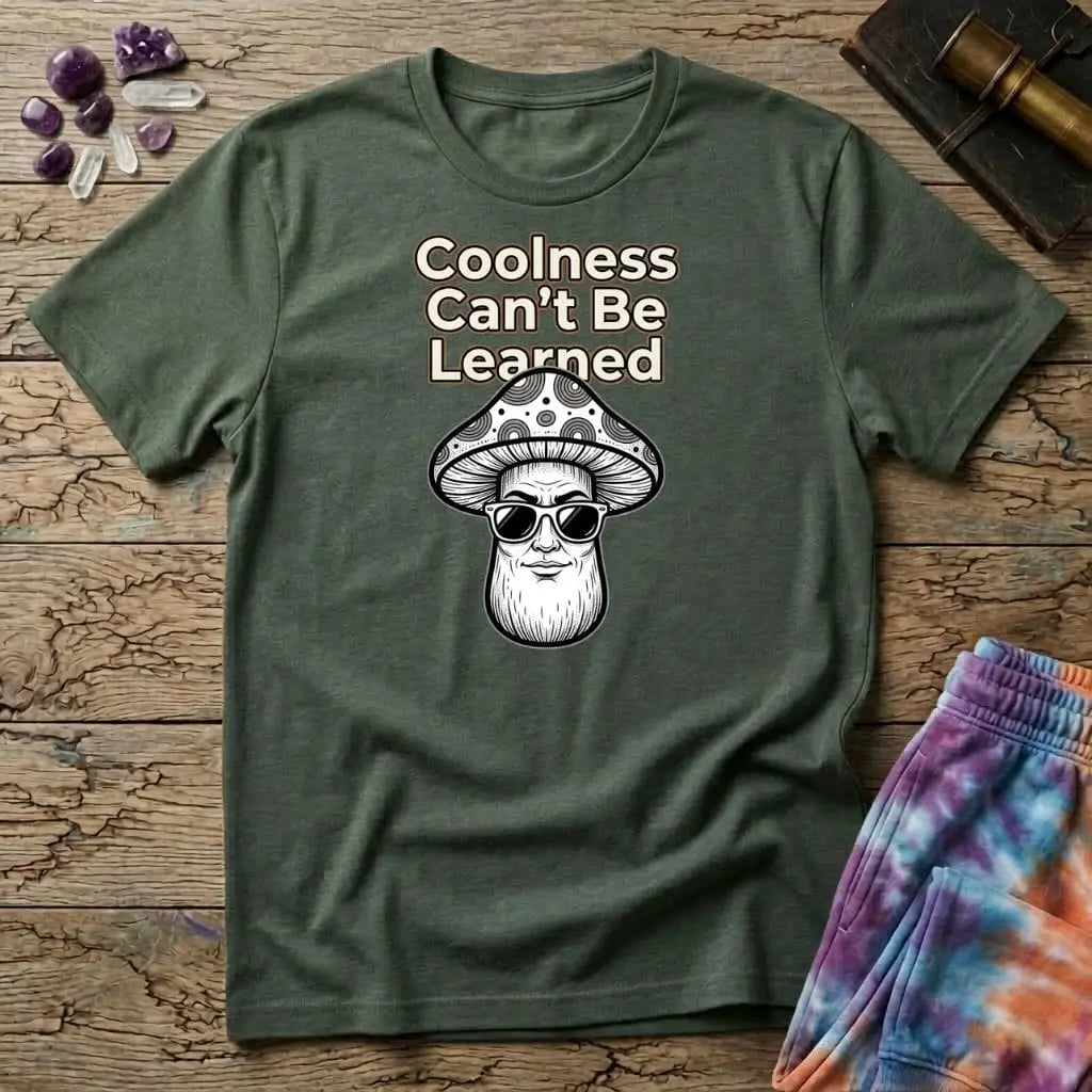 Printify T-Shirt Coolness Cant Be Learned mushroom T-Shirt Mushroom Magic Mushroom T-Shirt