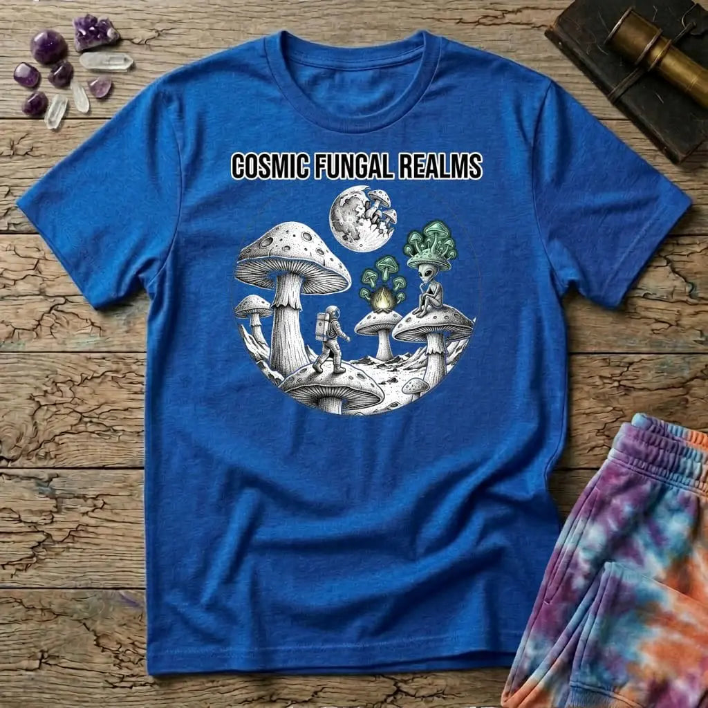 Printify T-Shirt Cosmic Fungal Realms Mushroom T-Shirt Mushroom Magic Mushroom T-Shirt