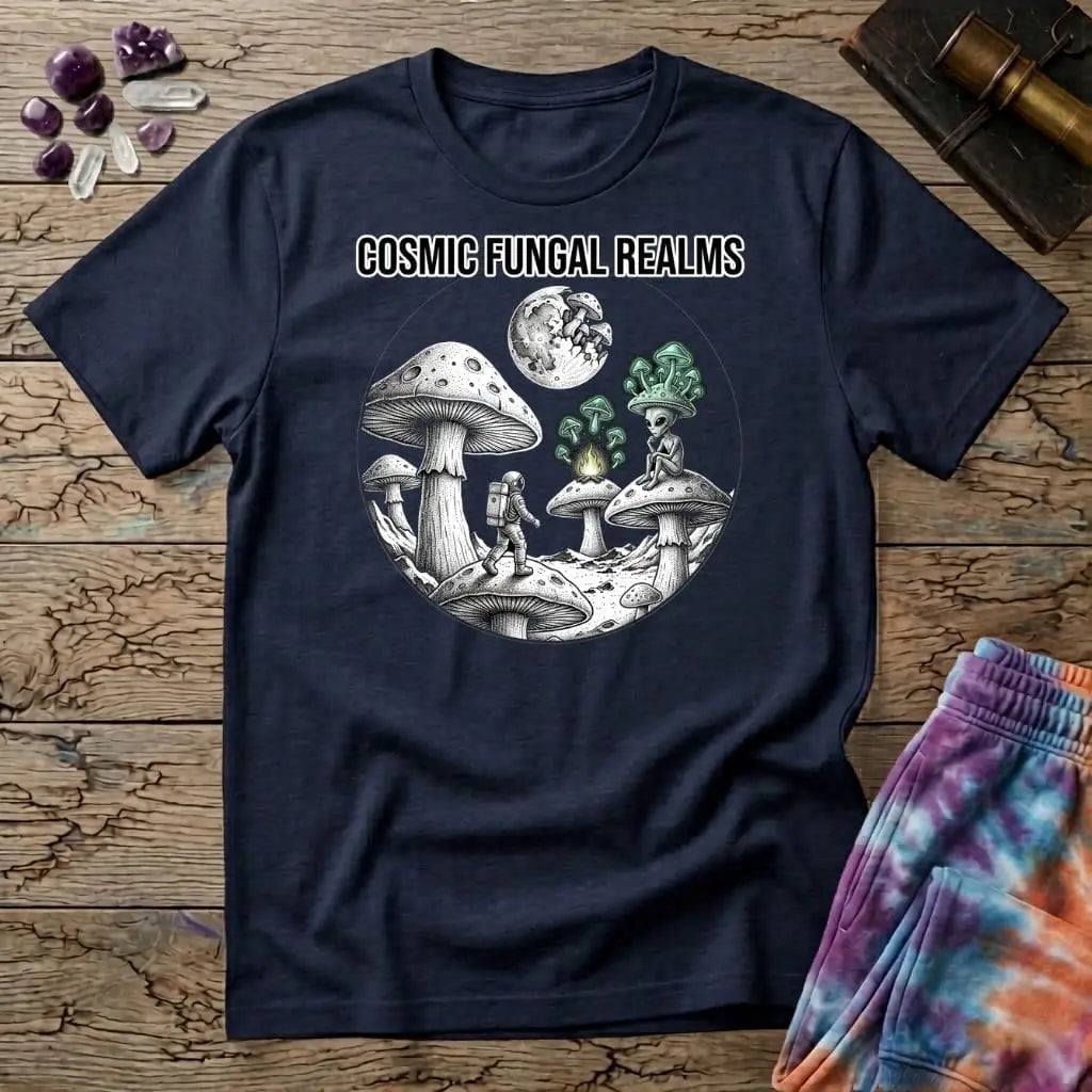 Printify T-Shirt Cosmic Fungal Realms Mushroom T-Shirt Mushroom Magic Mushroom T-Shirt
