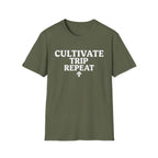 Printify T-Shirt Cultivate Trip Repeat Mushroom T-Shirt Mushroom Magic Mushroom T-Shirt