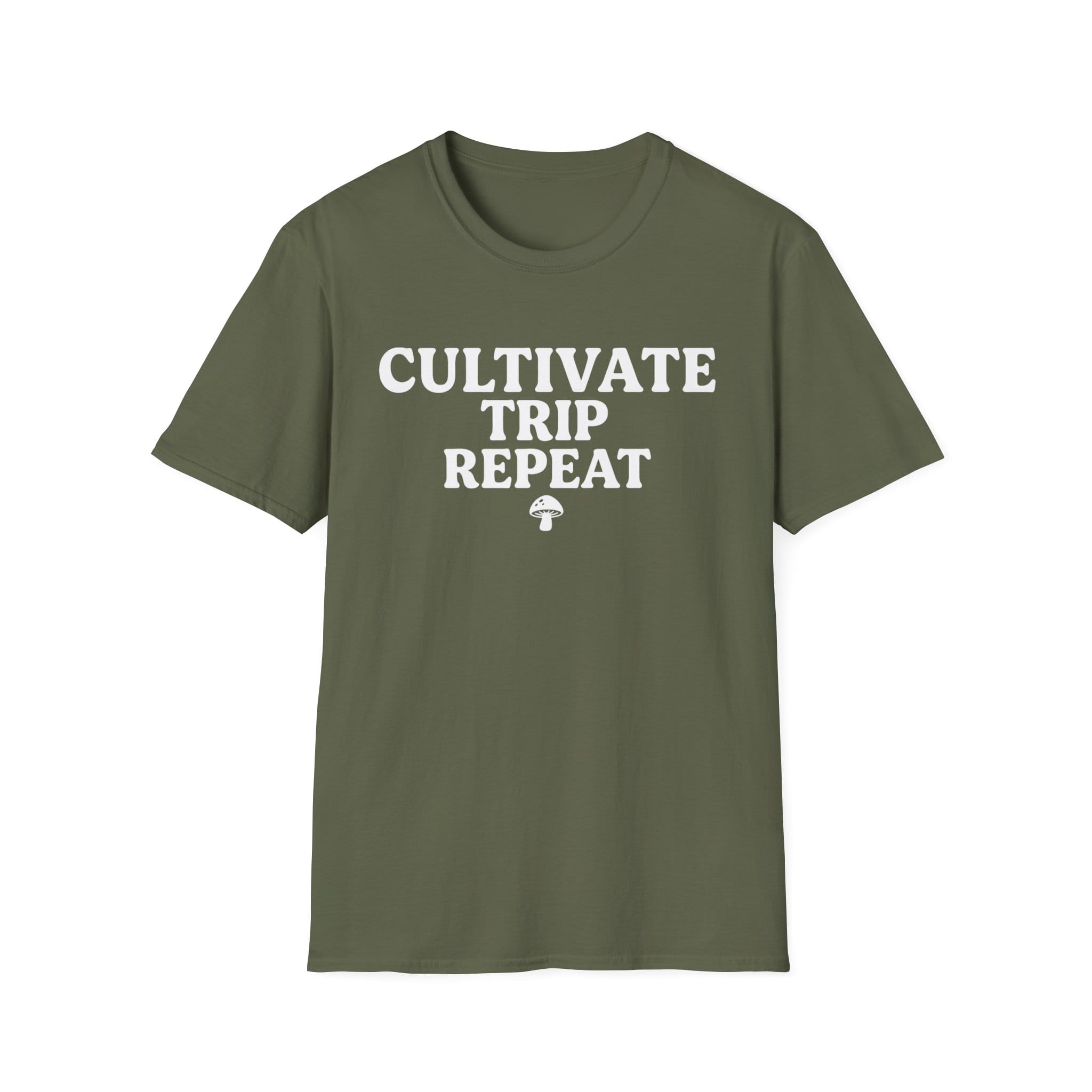 Printify T-Shirt Cultivate Trip Repeat Mushroom T-Shirt Mushroom Magic Mushroom T-Shirt