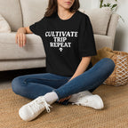 Printify T-Shirt Cultivate Trip Repeat Mushroom T-Shirt Mushroom Magic Mushroom T-Shirt