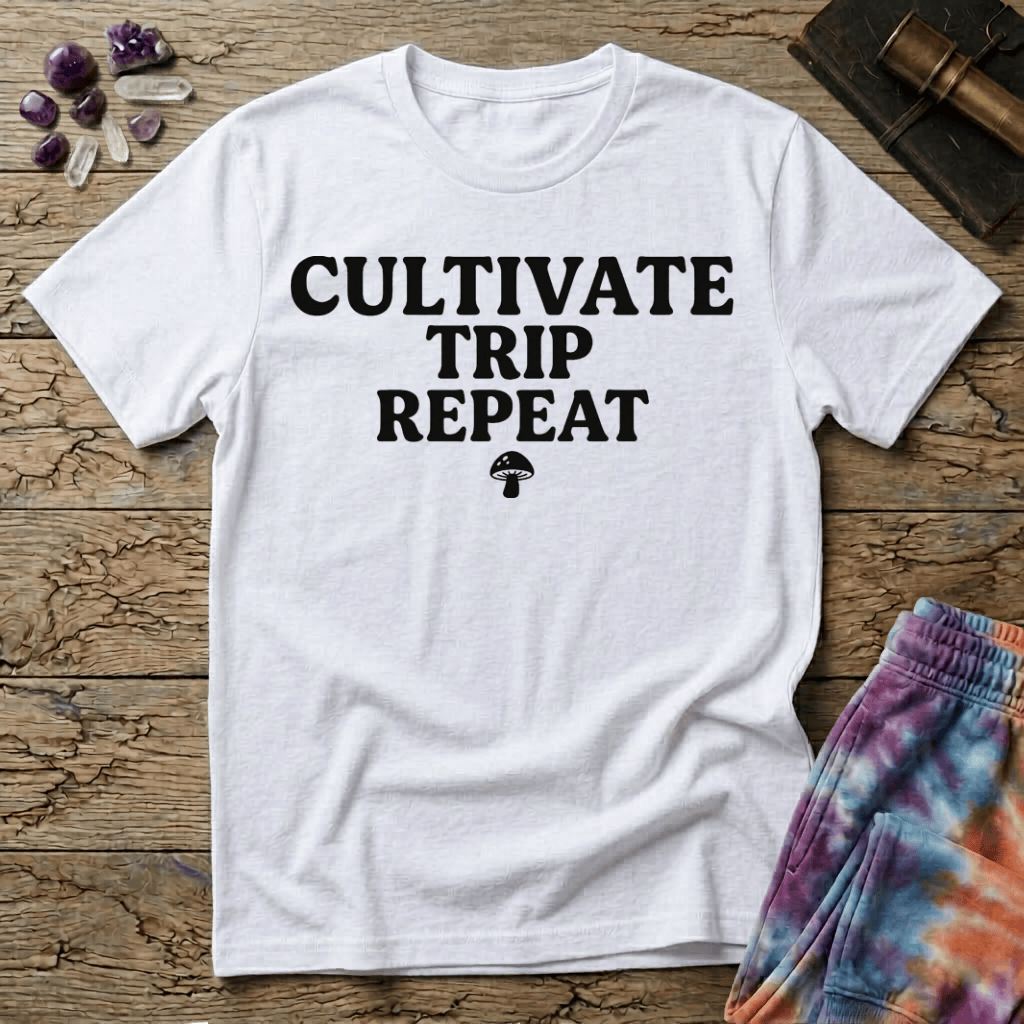 Printify T-Shirt Cultivate Trip Repeat Mushroom T-Shirt Mushroom Magic Mushroom T-Shirt