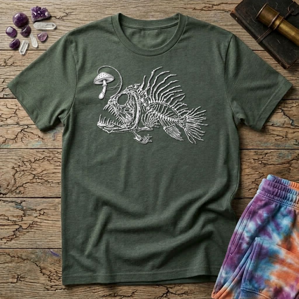 Printify T-Shirt Deep Sea Fish Mushroom T-Shirt Mushroom Magic Mushroom T-Shirt