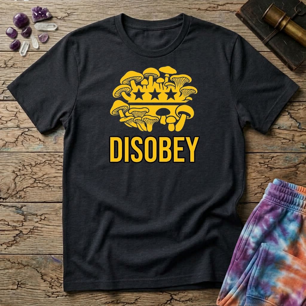 Printify T-Shirt Disobey Mushroom T-Shirt Mushroom Magic Mushroom T-Shirt