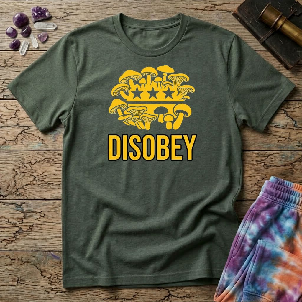 Printify T-Shirt Disobey Mushroom T-Shirt Mushroom Magic Mushroom T-Shirt