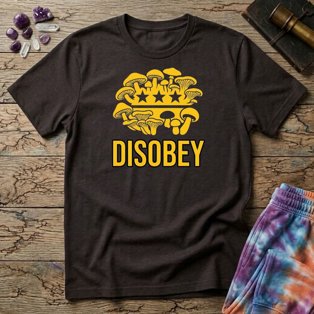 Printify T-Shirt Disobey Mushroom T-Shirt Mushroom Magic Mushroom T-Shirt