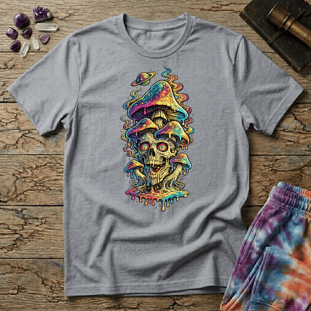 Printify T-Shirt Drippy Mushroom Thrice T-Shirt Mushroom Magic Mushroom T-Shirt