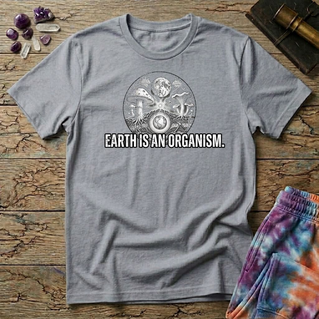 Printify T-Shirt Earth Is An Organism Mushroom T-Shirt Mushroom Magic Mushroom T-Shirt