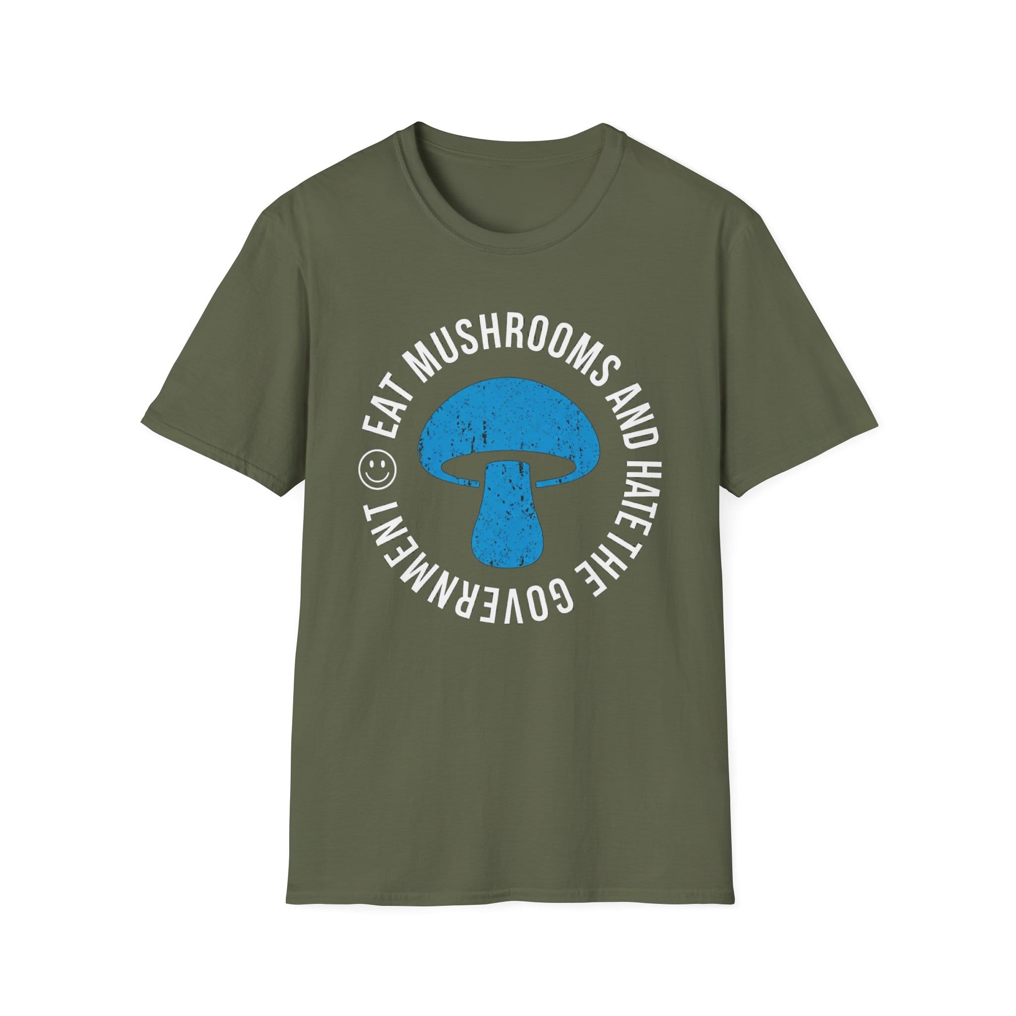 Printify T-Shirt Eat Mushrooms and Hate The Government T-Shirt Mushroom Magic Mushroom T-Shirt