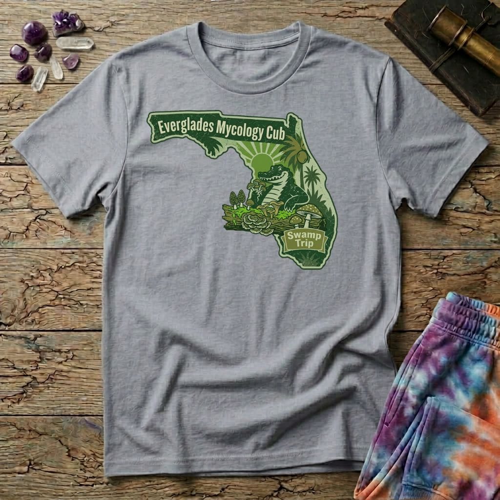 Printify T-Shirt Everglades Mycology Club Florida Mushroom T-Shirt Mushroom Magic Mushroom T-Shirt
