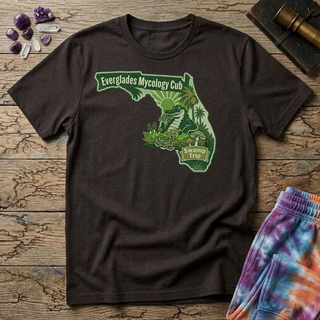 Printify T-Shirt Everglades Mycology Club Florida Mushroom T-Shirt Mushroom Magic Mushroom T-Shirt