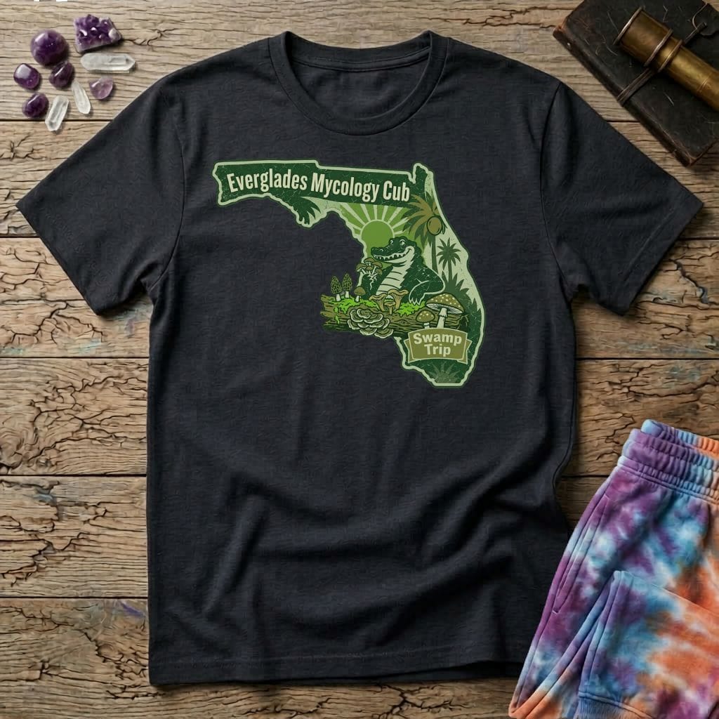Printify T-Shirt Everglades Mycology Club Florida Mushroom T-Shirt Mushroom Magic Mushroom T-Shirt
