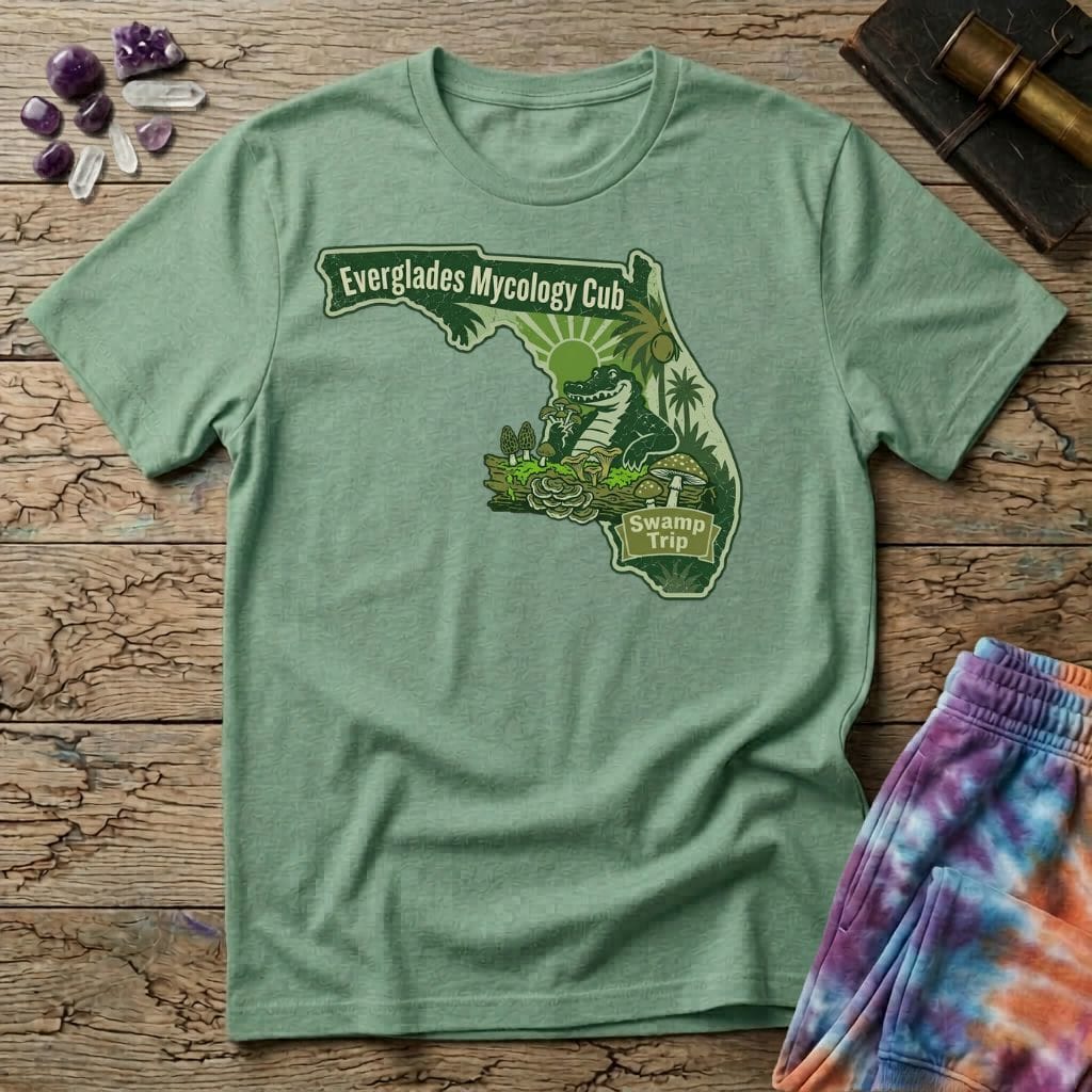 Printify T-Shirt Everglades Mycology Club Florida Mushroom T-Shirt Mushroom Magic Mushroom T-Shirt