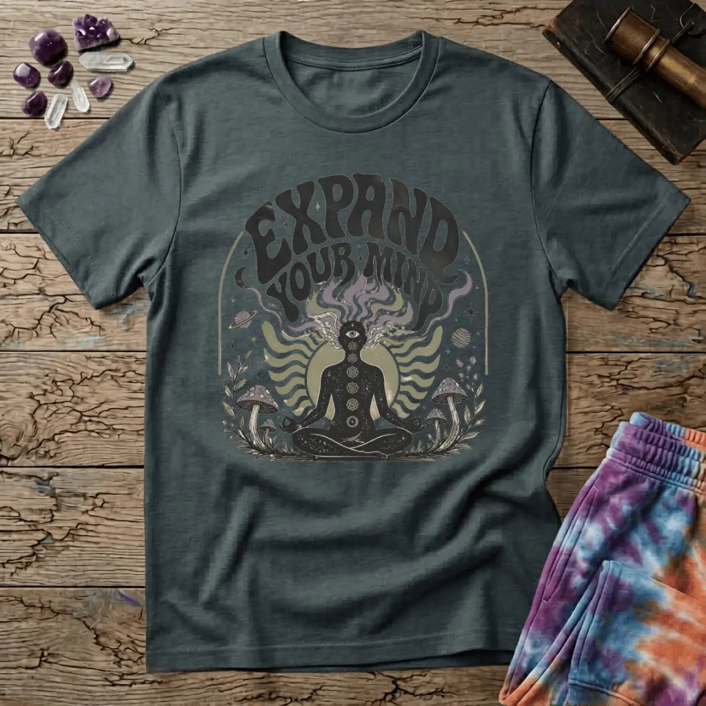 Printify T-Shirt Expand Your Mind Too T-Shirt Mushroom Magic Mushroom T-Shirt