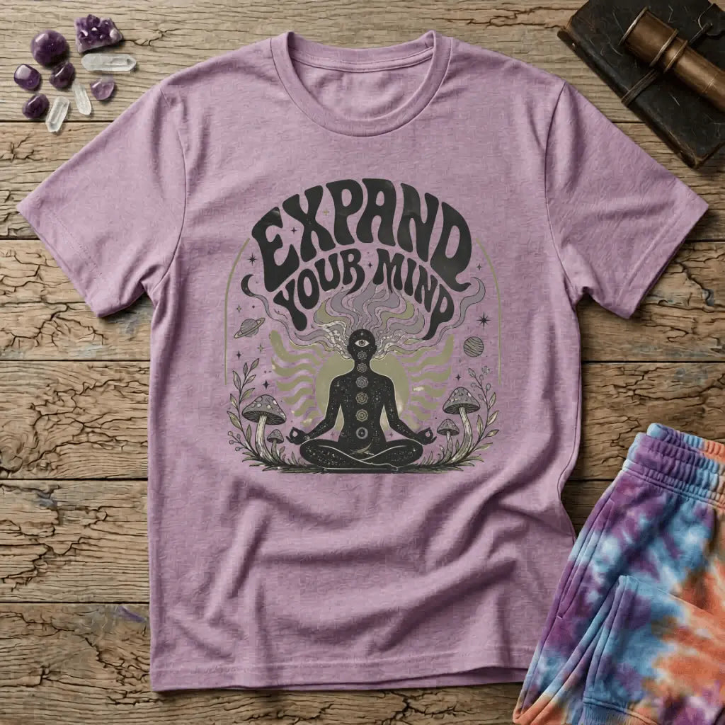 Printify T-Shirt Expand Your Mind Too T-Shirt Mushroom Magic Mushroom T-Shirt