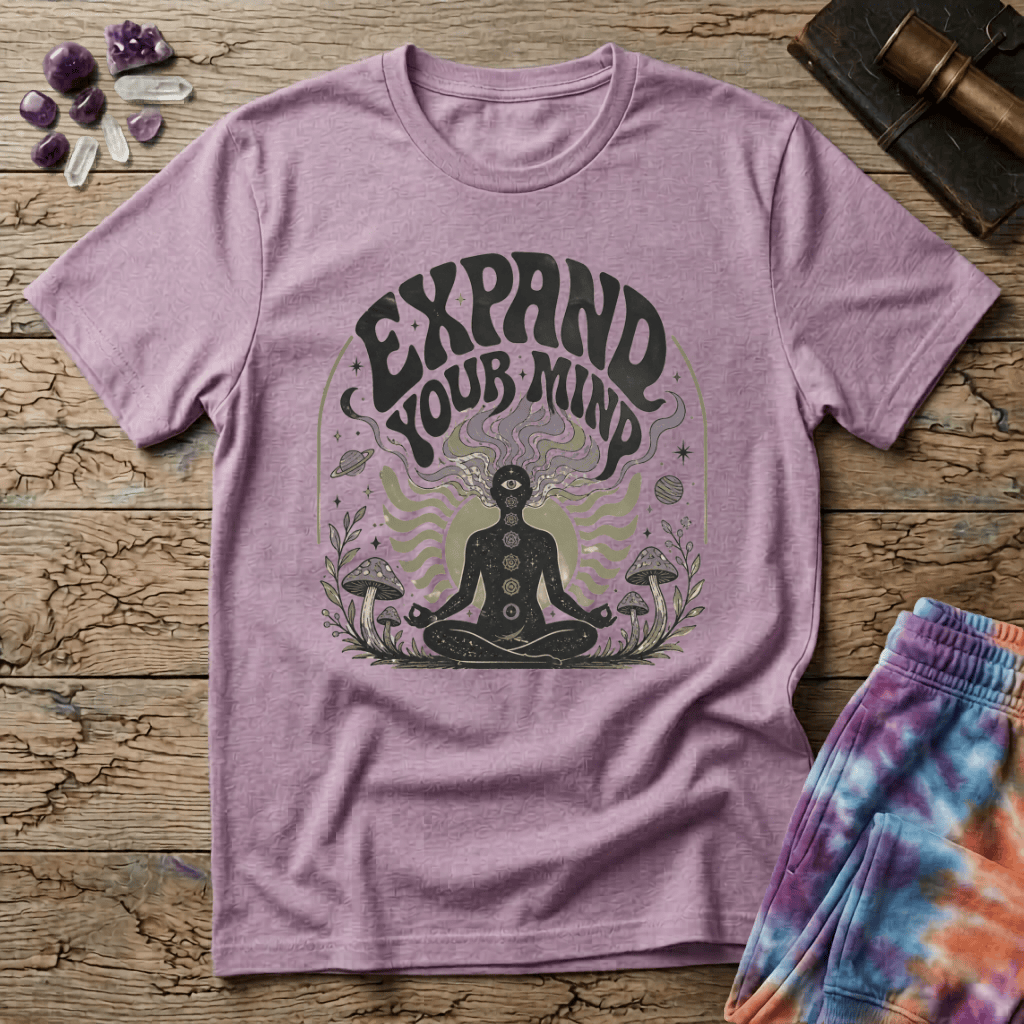 Printify T-Shirt Expand Your Mind Too T-Shirt Mushroom Magic Mushroom T-Shirt