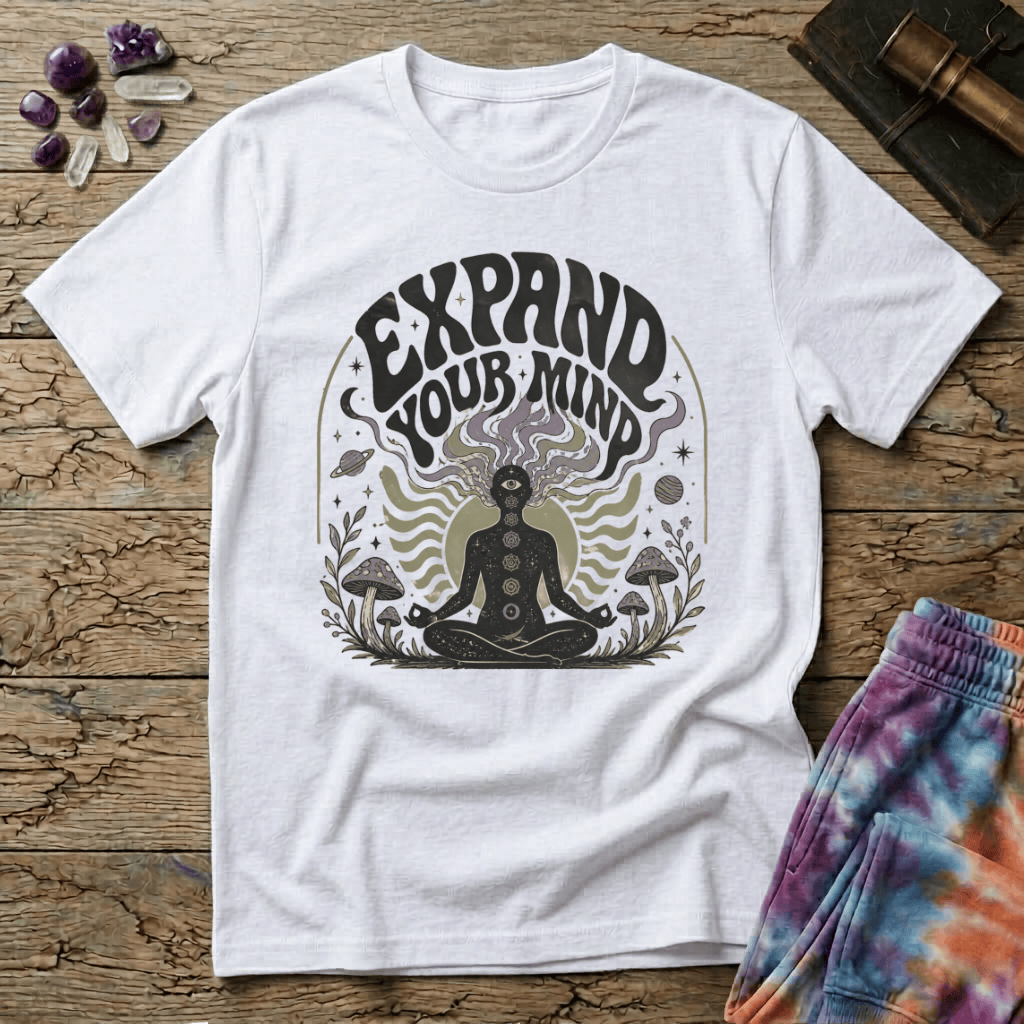 Printify T-Shirt Expand Your Mind Too T-Shirt Mushroom Magic Mushroom T-Shirt