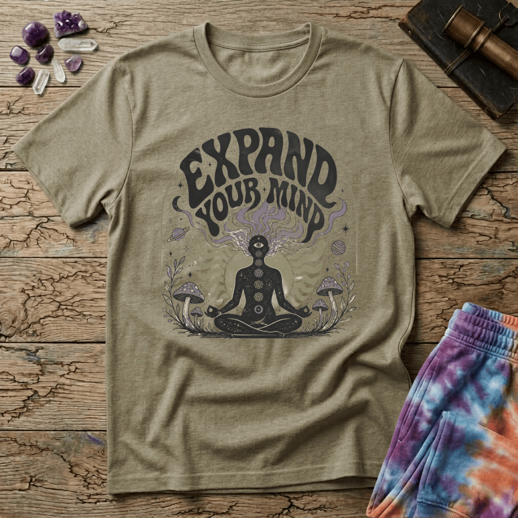 Printify T-Shirt Expand Your Mind Too T-Shirt Mushroom Magic Mushroom T-Shirt
