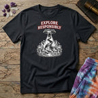 Printify T-Shirt Explore Responsibly Mushroom T-Shirt Mushroom Magic Mushroom T-Shirt