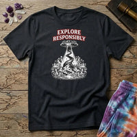 Printify T-Shirt Explore Responsibly Mushroom T-Shirt Mushroom Magic Mushroom T-Shirt