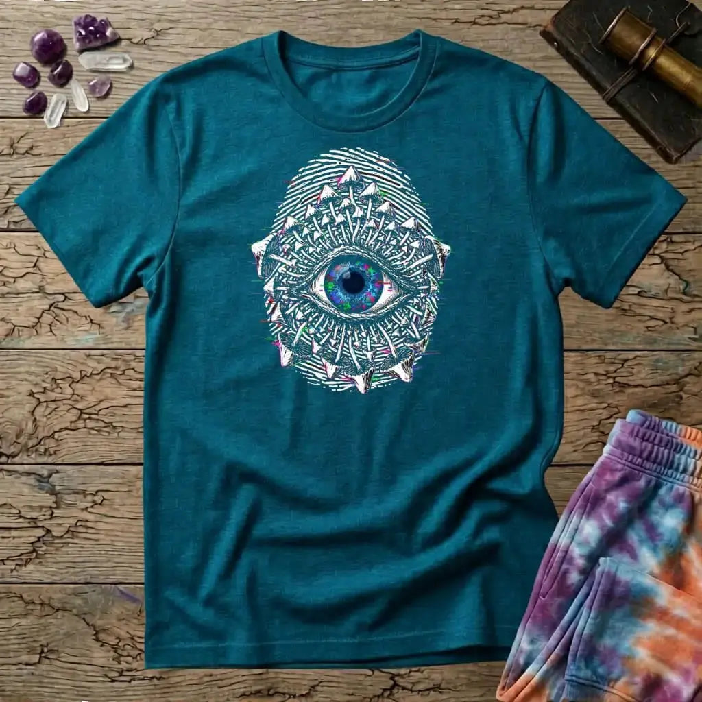 Printify T-Shirt Eye Mushroom Fingerprint T-Shirt Mushroom Magic Mushroom T-Shirt