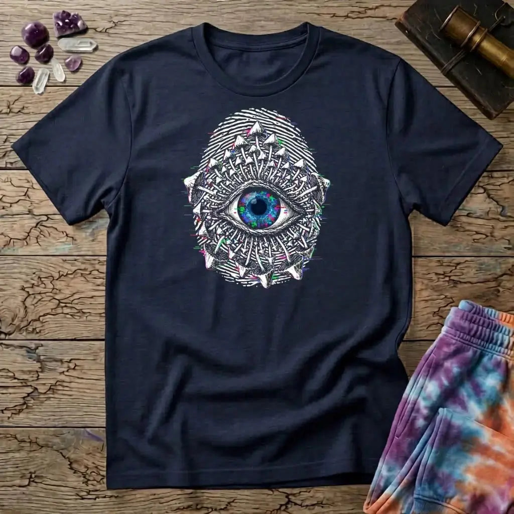 Printify T-Shirt Eye Mushroom Fingerprint T-Shirt Mushroom Magic Mushroom T-Shirt