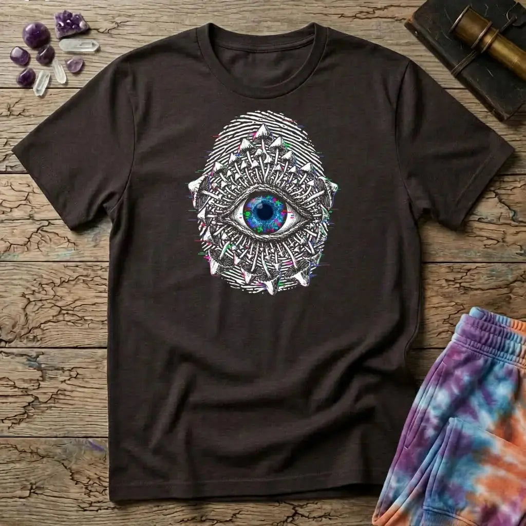 Printify T-Shirt Eye Mushroom Fingerprint T-Shirt Mushroom Magic Mushroom T-Shirt