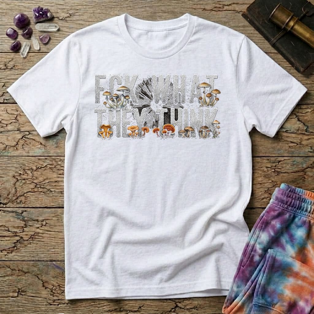 Printify T-Shirt Fck What They Think Mushroom T-Shirt Mushroom Magic Mushroom T-Shirt