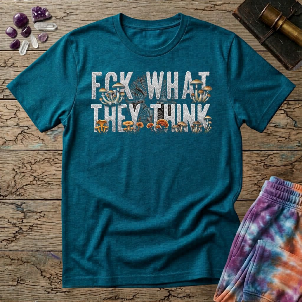 Printify T-Shirt Fck What They Think Mushroom T-Shirt Mushroom Magic Mushroom T-Shirt
