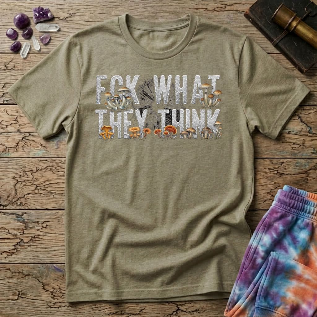 Printify T-Shirt Fck What They Think Mushroom T-Shirt Mushroom Magic Mushroom T-Shirt