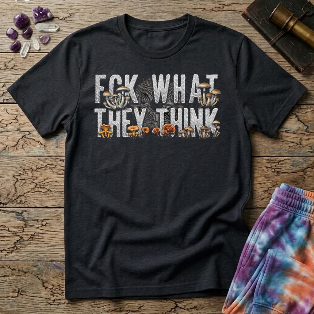 Printify T-Shirt Fck What They Think Mushroom T-Shirt Mushroom Magic Mushroom T-Shirt