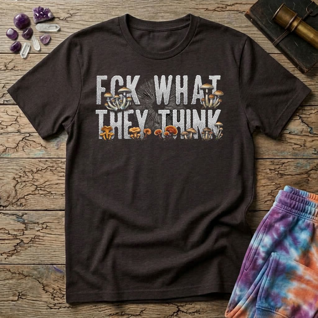 Printify T-Shirt Fck What They Think Mushroom T-Shirt Mushroom Magic Mushroom T-Shirt