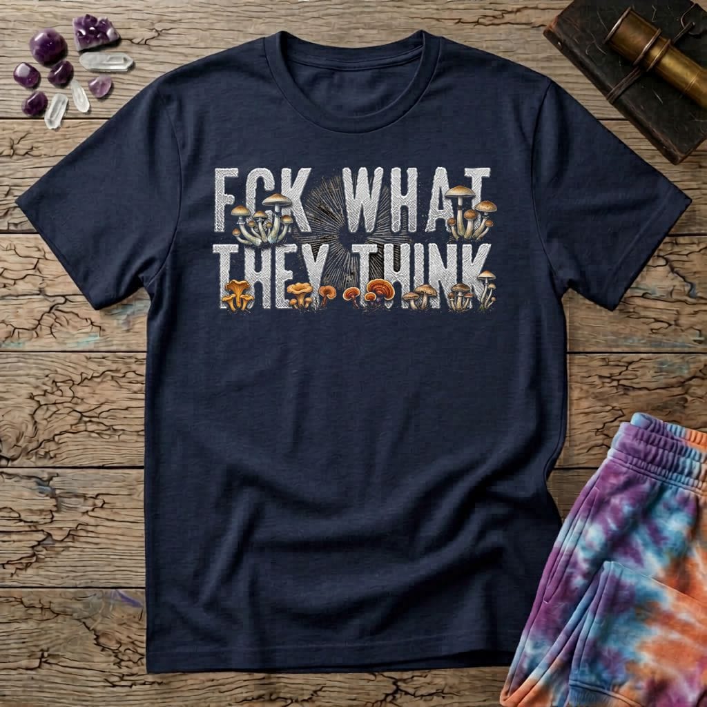 Printify T-Shirt Fck What They Think Mushroom T-Shirt Mushroom Magic Mushroom T-Shirt