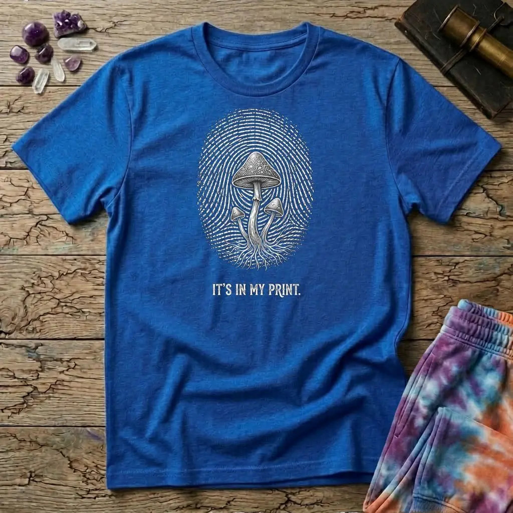 Printify T-Shirt Fingerprint Mushroom T-Shirt Mushroom Magic Mushroom T-Shirt