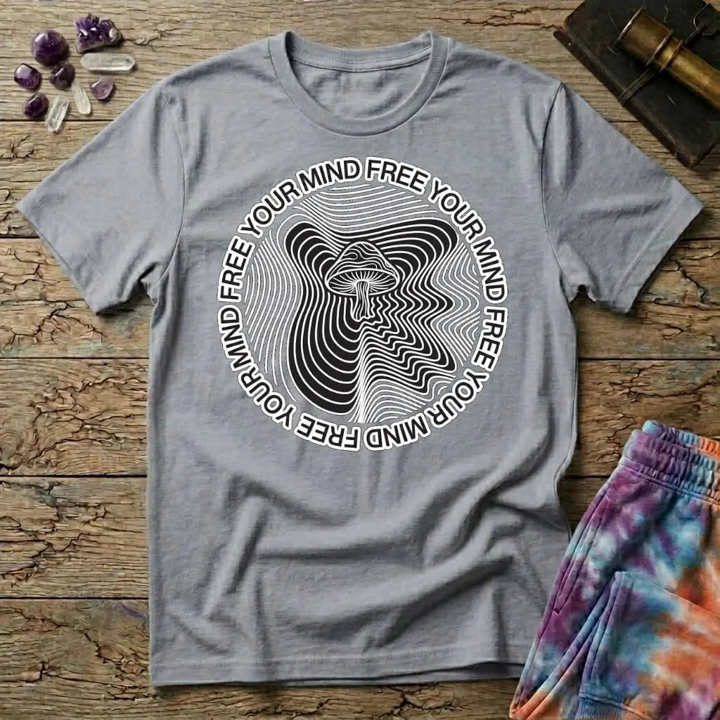 Printify T-Shirt Free Your Mind Mushroom T-Shirt Mushroom Magic Mushroom T-Shirt
