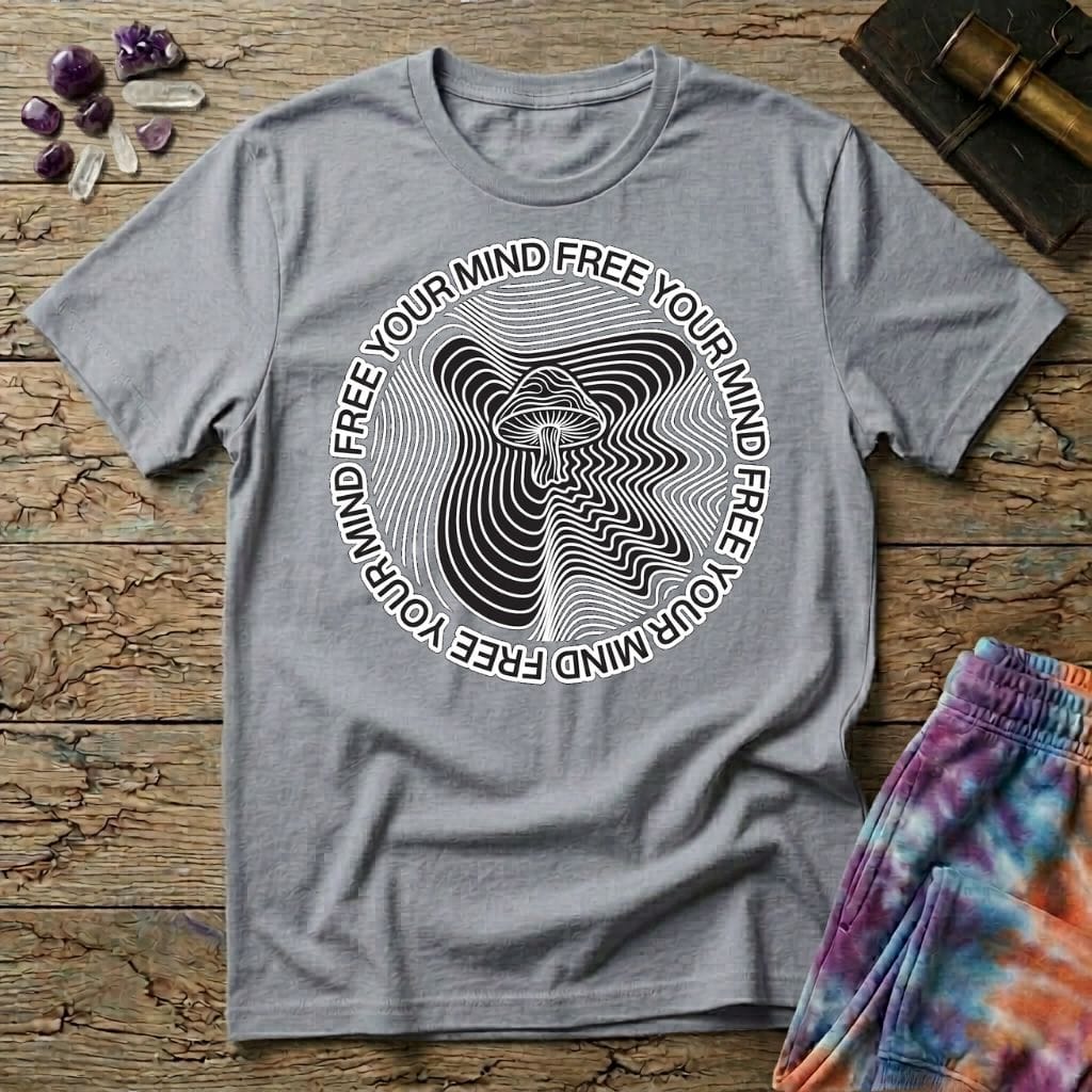 Printify T-Shirt Free Your Mind Mushroom T-Shirt Mushroom Magic Mushroom T-Shirt