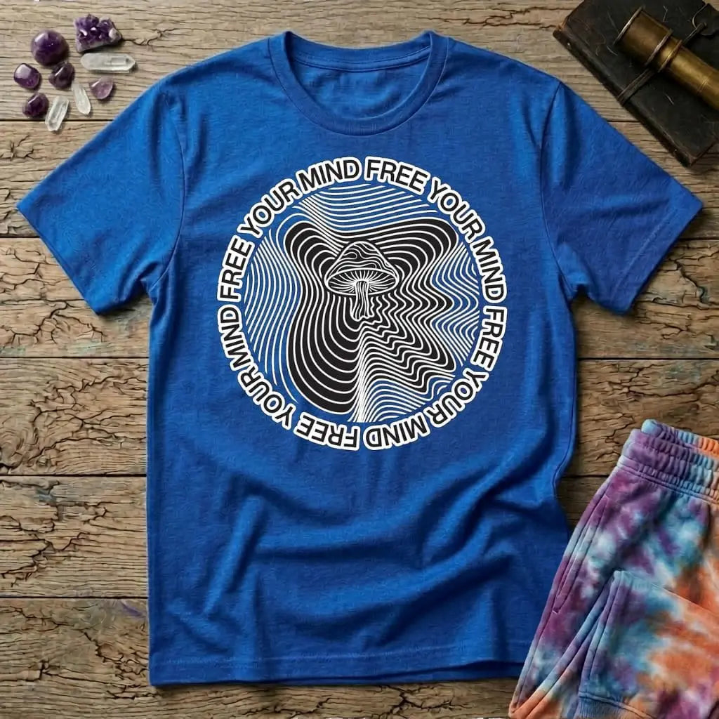 Printify T-Shirt Free Your Mind Mushroom T-Shirt Mushroom Magic Mushroom T-Shirt