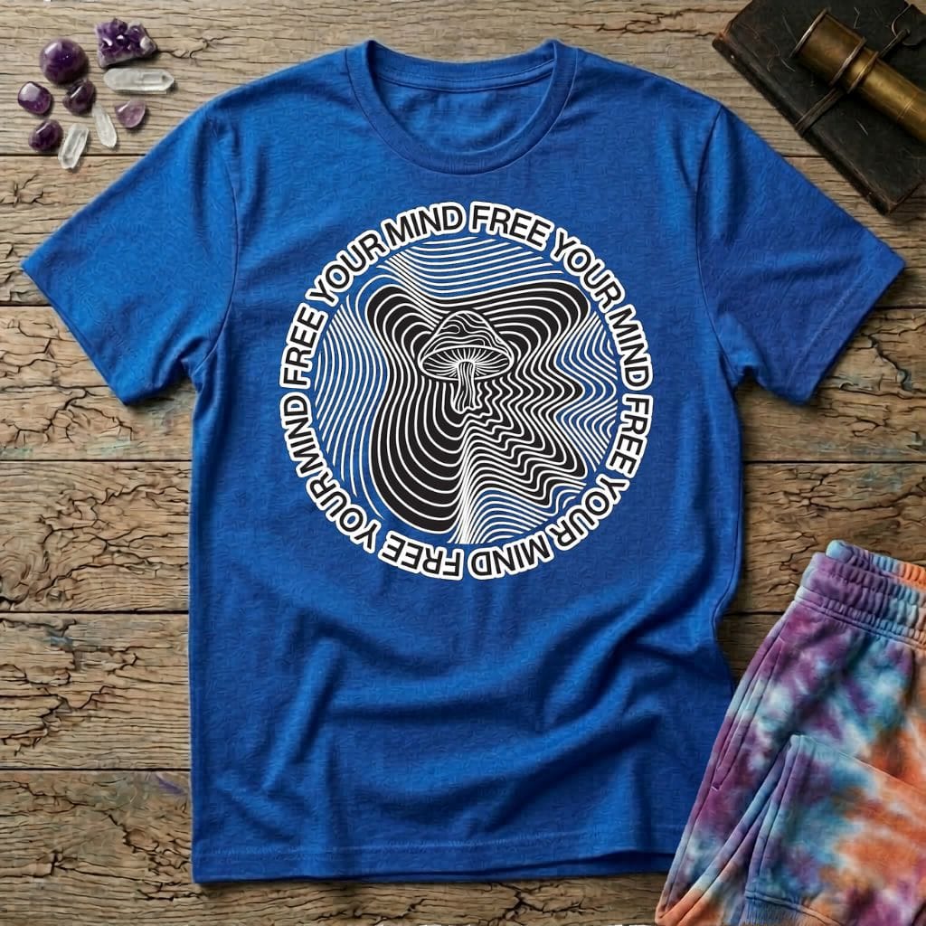 Printify T-Shirt Free Your Mind Mushroom T-Shirt Mushroom Magic Mushroom T-Shirt