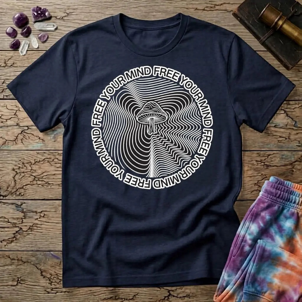 Printify T-Shirt Free Your Mind Mushroom T-Shirt Mushroom Magic Mushroom T-Shirt