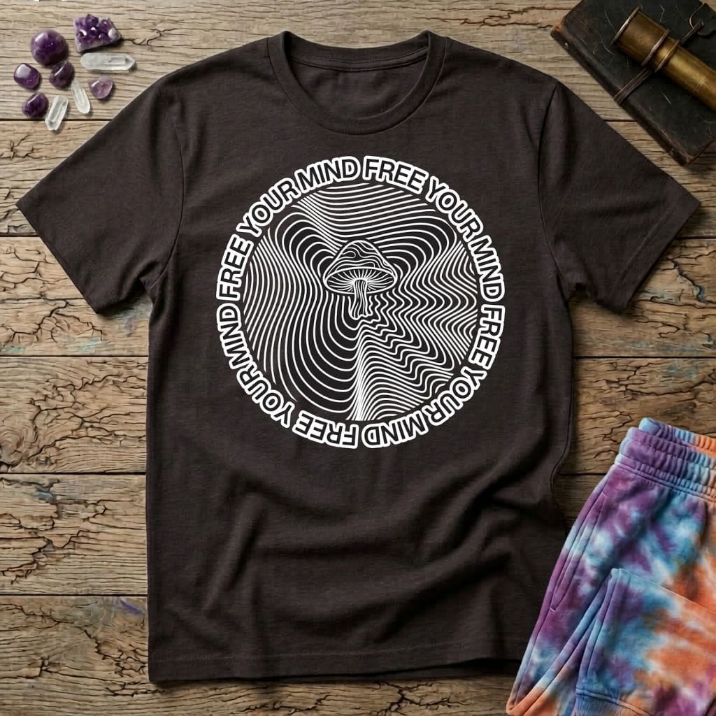 Printify T-Shirt Free Your Mind Mushroom T-Shirt Mushroom Magic Mushroom T-Shirt