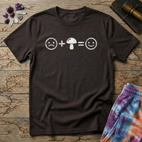 Printify T-Shirt Frown Plus Mushroom Equals Happy T-Shirt Mushroom Magic Mushroom T-Shirt