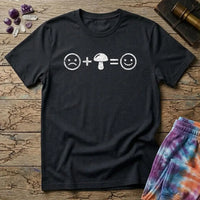 Printify T-Shirt Frown Plus Mushroom Equals Happy T-Shirt Mushroom Magic Mushroom T-Shirt