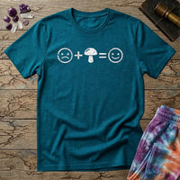 Printify T-Shirt Frown Plus Mushroom Equals Happy T-Shirt Mushroom Magic Mushroom T-Shirt