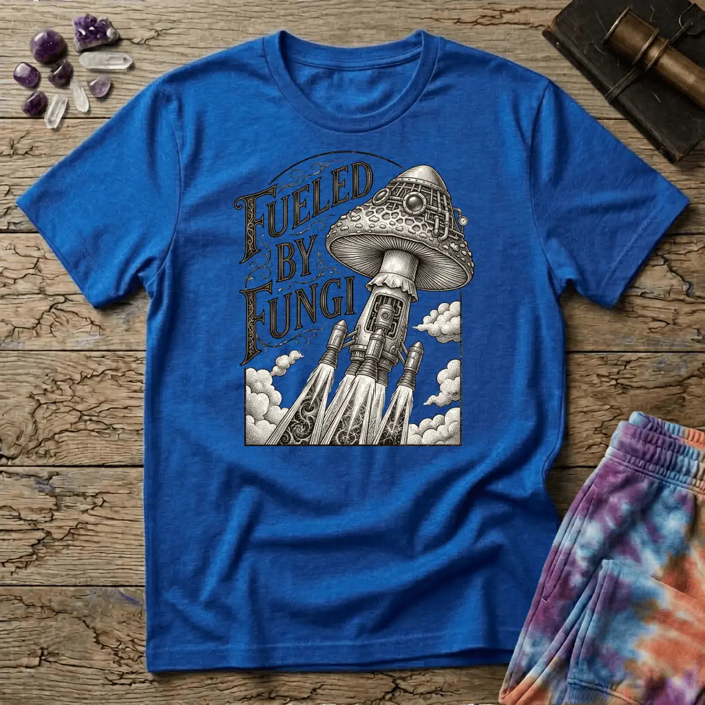Printify T-Shirt Fueled By Fungi Mushroom T-Shirt Mushroom Magic Mushroom T-Shirt
