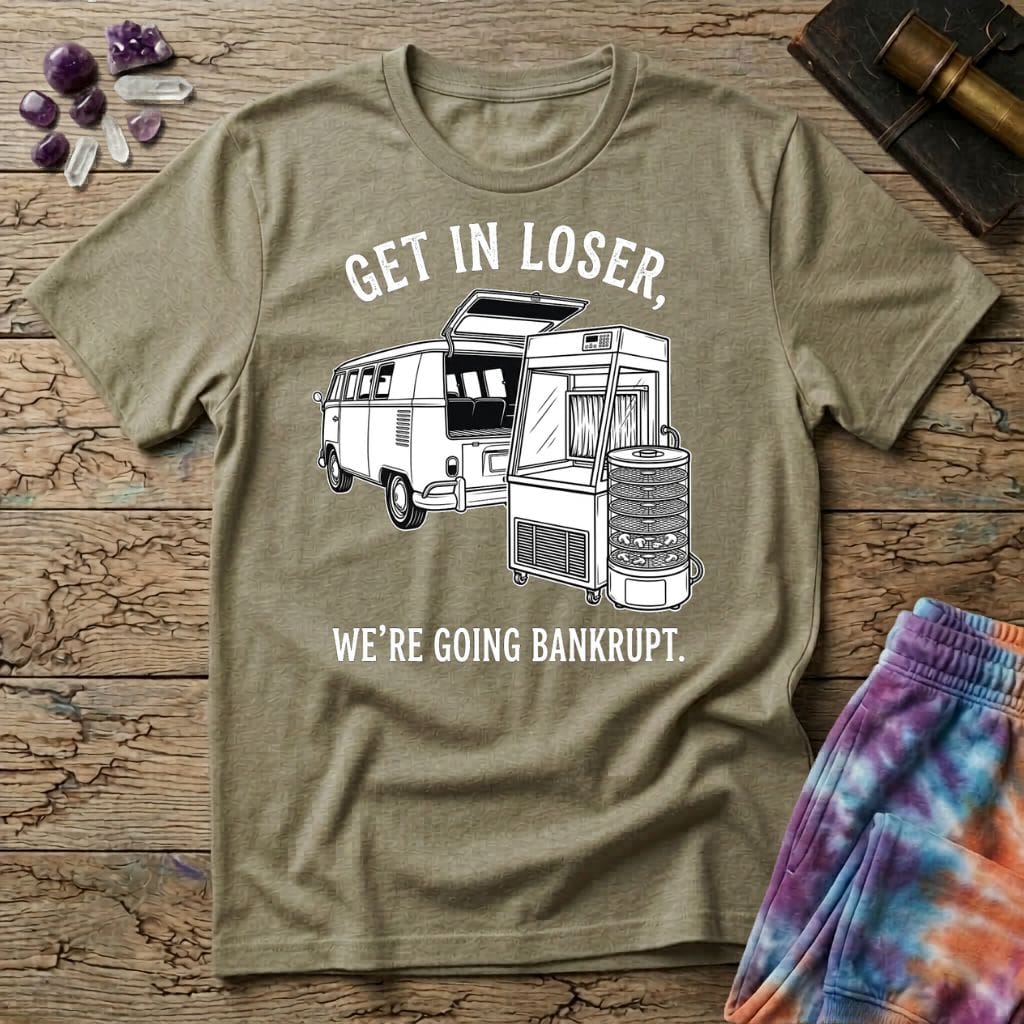 Printify T-Shirt Get In Loser Were Going Bankrupt Mushroom T-Shirt Mushroom Magic Mushroom T-Shirt